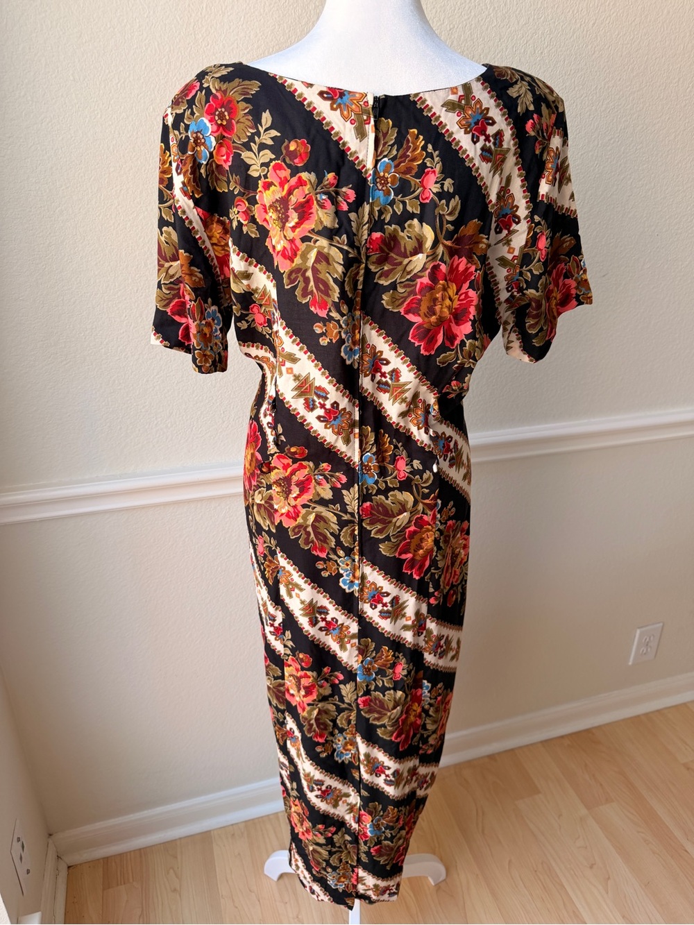 Vintage Nina Piccalino Floral Southwestern Midi Dress Romantic Folk Festival - Picture 4 of 12
